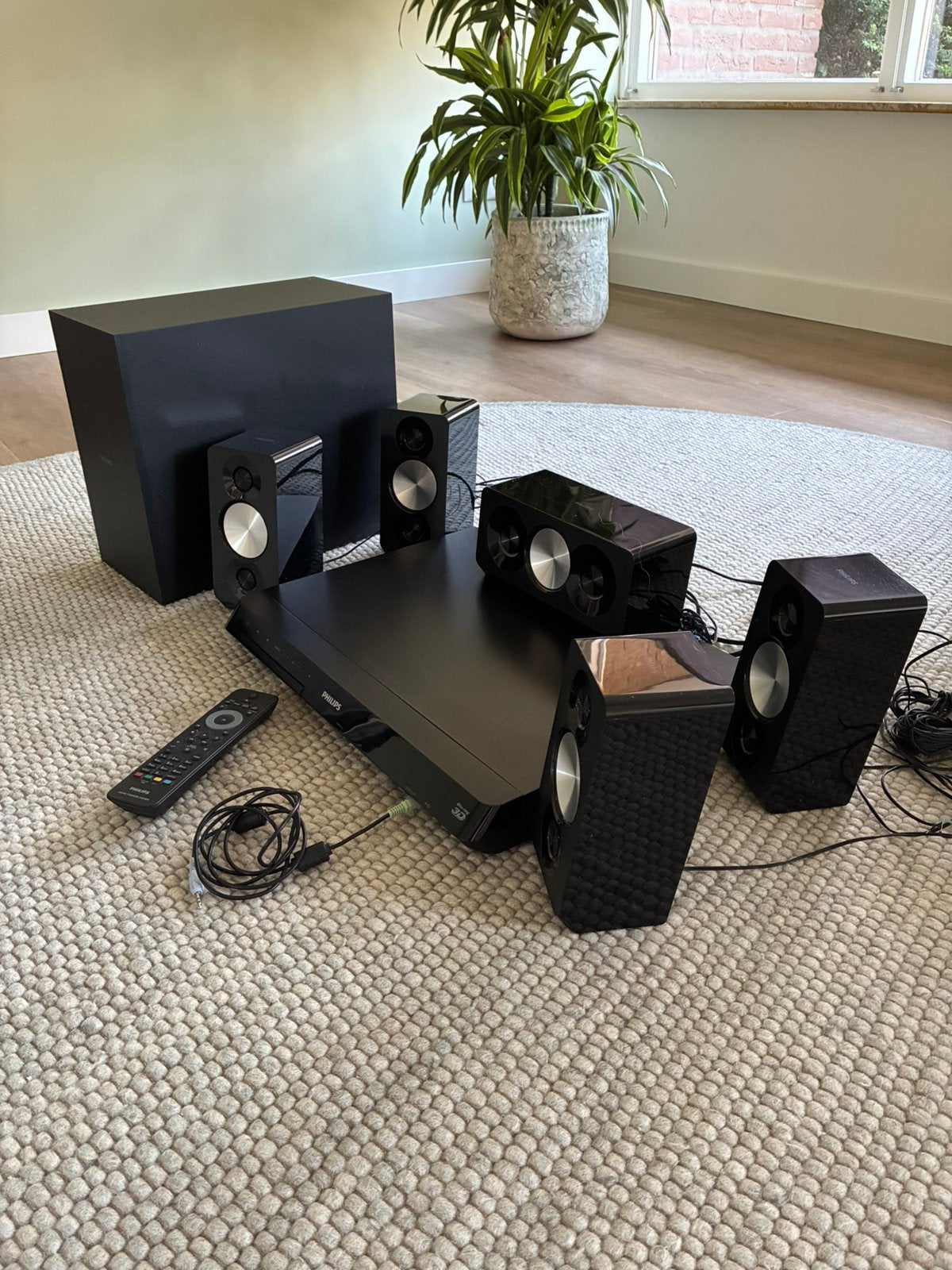 Complete Philips 5.1 Home cinema set 1000 Watt, Computers en Software, Pc speakers, Ophalen, Gebruikt