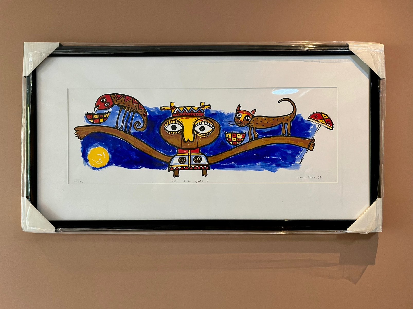 Zeefdruk - Toyin Loye - for the gods I, Antiek en Kunst, Kunst | Litho's en Zeefdrukken, Ophalen
