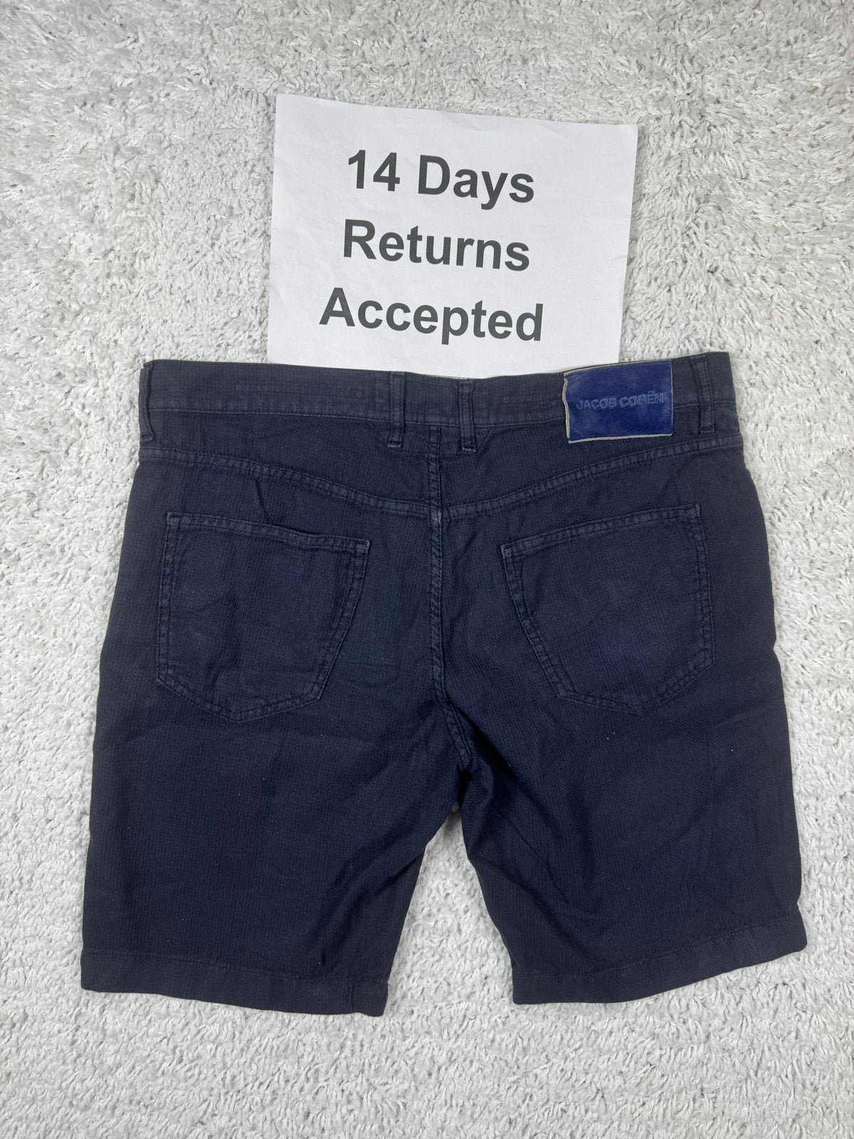 Jacob Cohën Nicolas Bermuda Chino Short 47% Linnen Navy W38, G, Blauw, B, Overige maten
