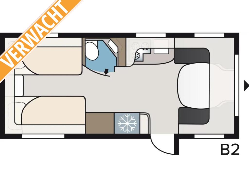 Kabe Royal 540 GLE Model 2026 - Nieuw, Caravans en Kamperen, Schokbreker, Treinzit, Kabe, 6 tot 7 meter