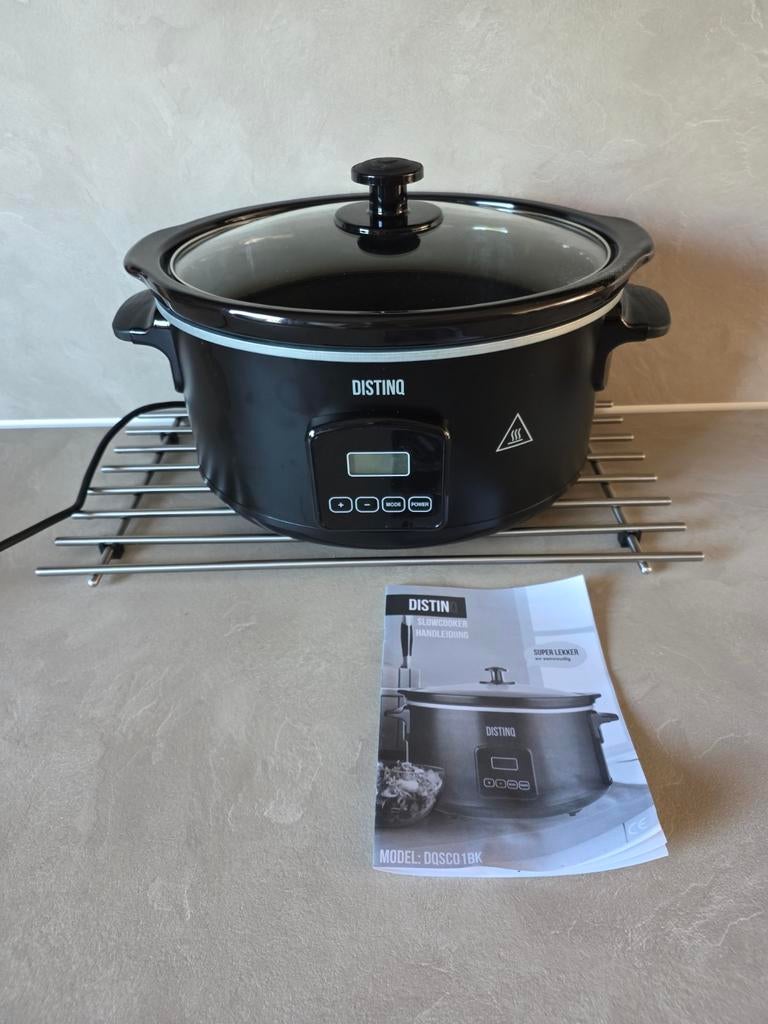 DistinQ Slowcooker 6 liter - Zo goed als nieuw, Witgoed en Apparatuur, Ophalen of Verzenden, Zo goed als nieuw