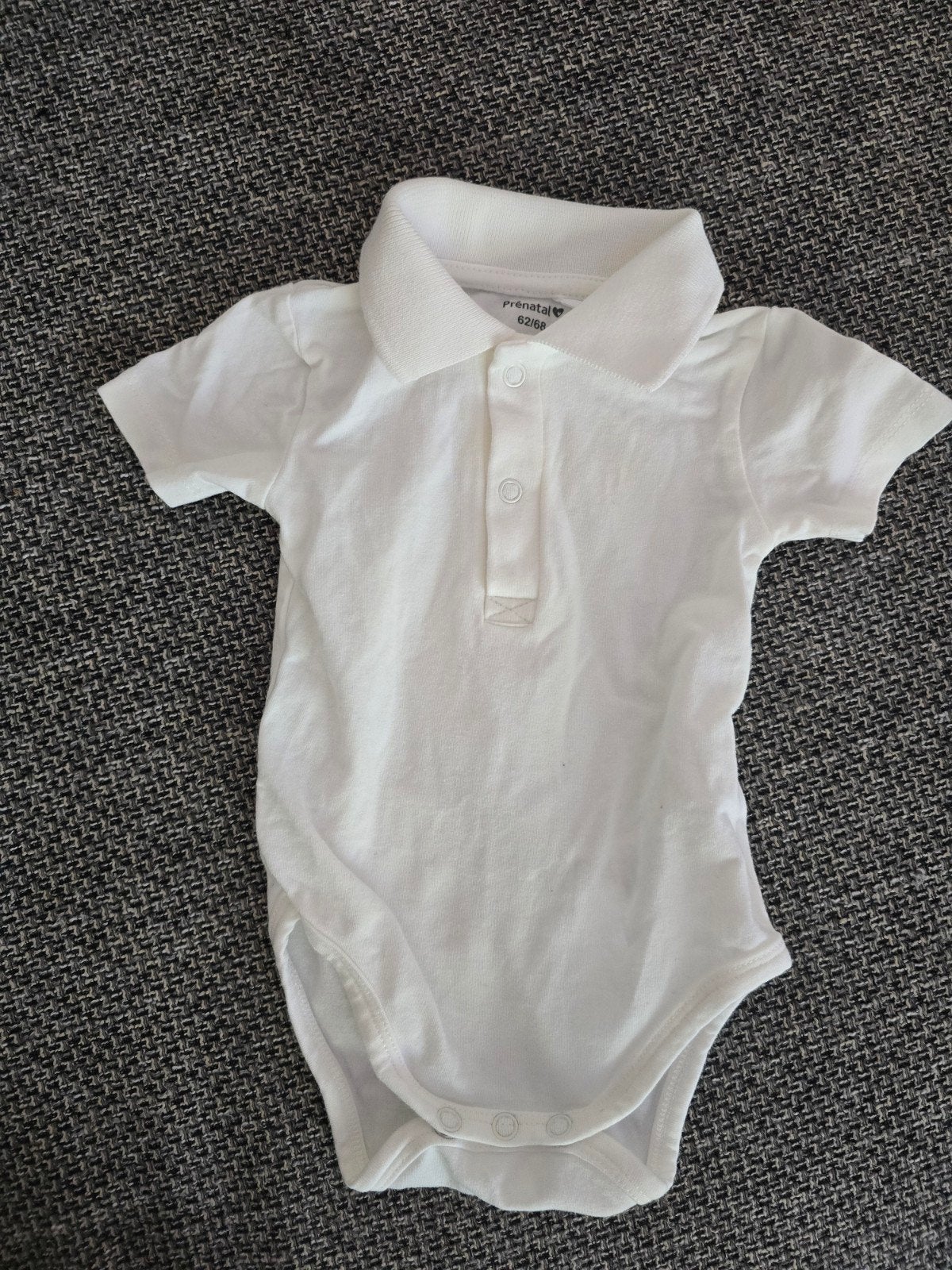 Witte Prénatal romper met kraagje - Maat 62/68, Kinderen en Baby's, Prénatal, Nacht- of Onderkleding, Jongetje of Meisje, Ophalen of Verzenden