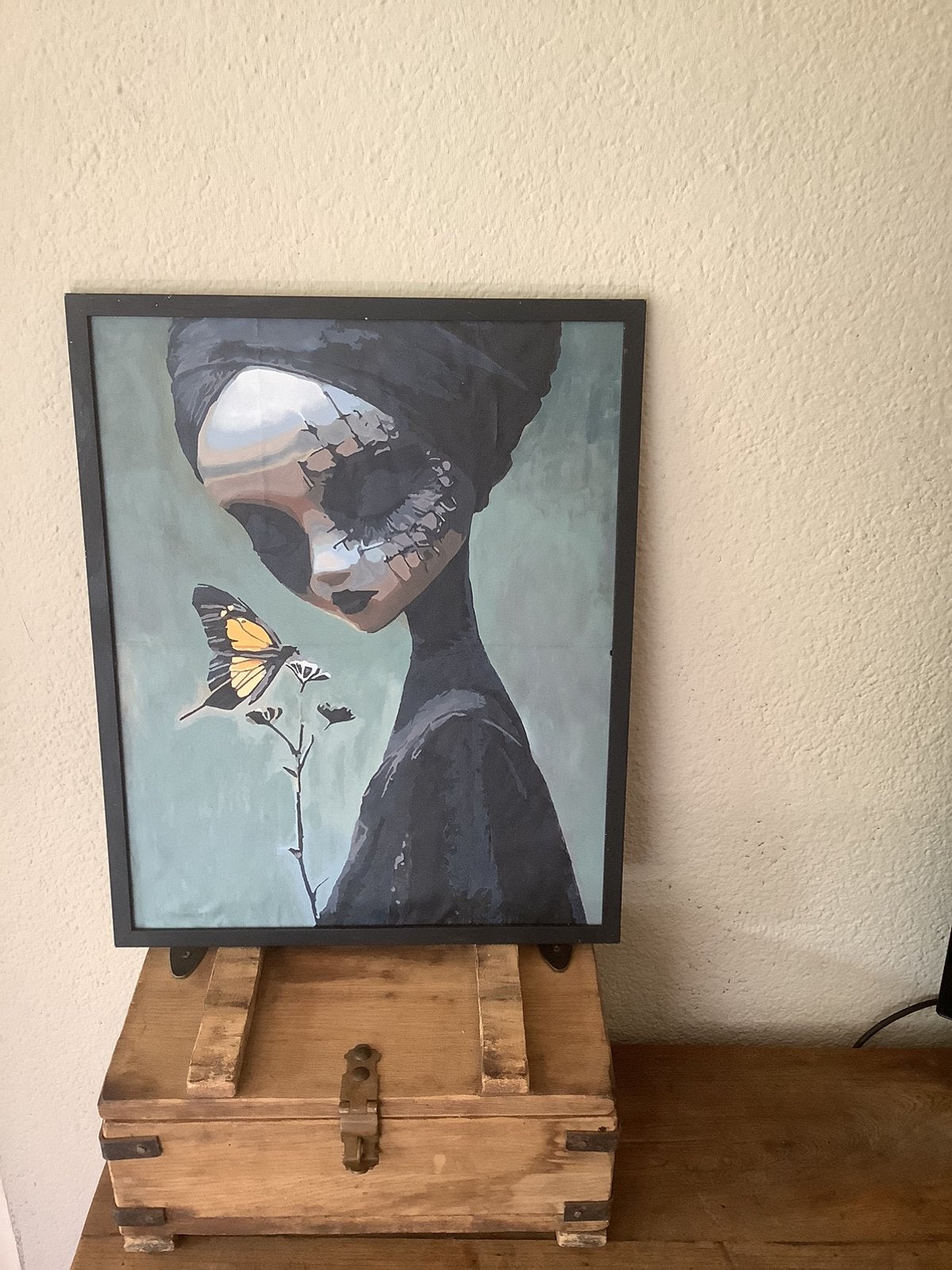 Schilderij gothic vrouw creepy gratis lijst, Ophalen