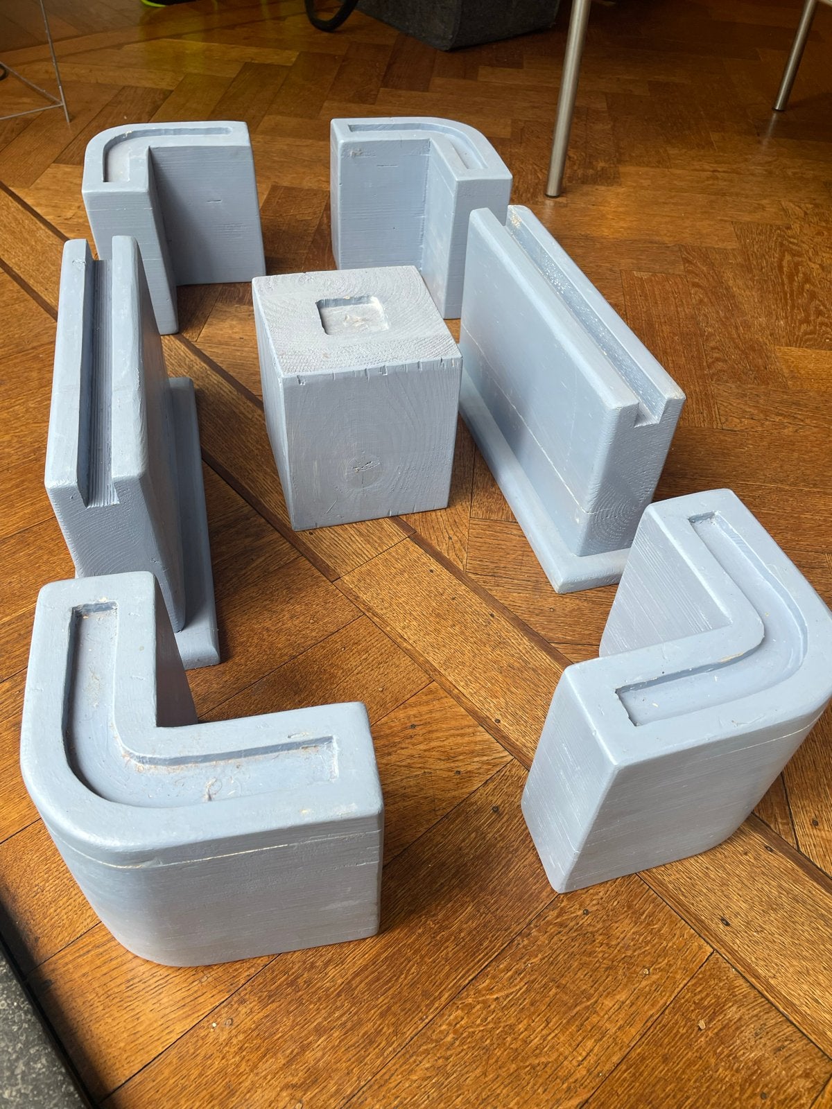 Verhogingsset Auping Auronde - 7 stuks, Huis en Inrichting, Slaapkamer | Bedden, Ophalen, Gebruikt, Tweepersoons, Overige maten
