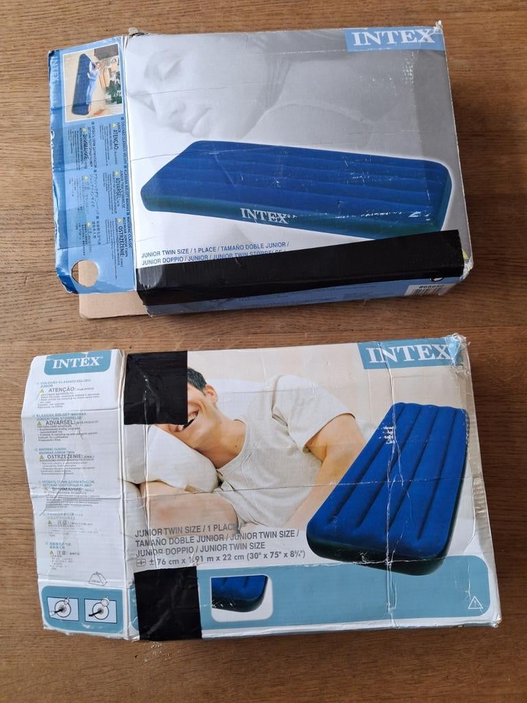 2 luchtbedden 1- persoons Intex, Caravans en Kamperen, Luchtbedden, Ophalen of Verzenden