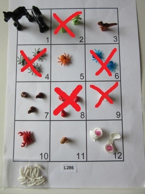 L286 LEGO DIEREN SPINNEN DINO VEULEN KIKERS SCHELP HOORN, Lego, Ophalen of Verzenden, Losse stenen, Lego Nederland B.V.