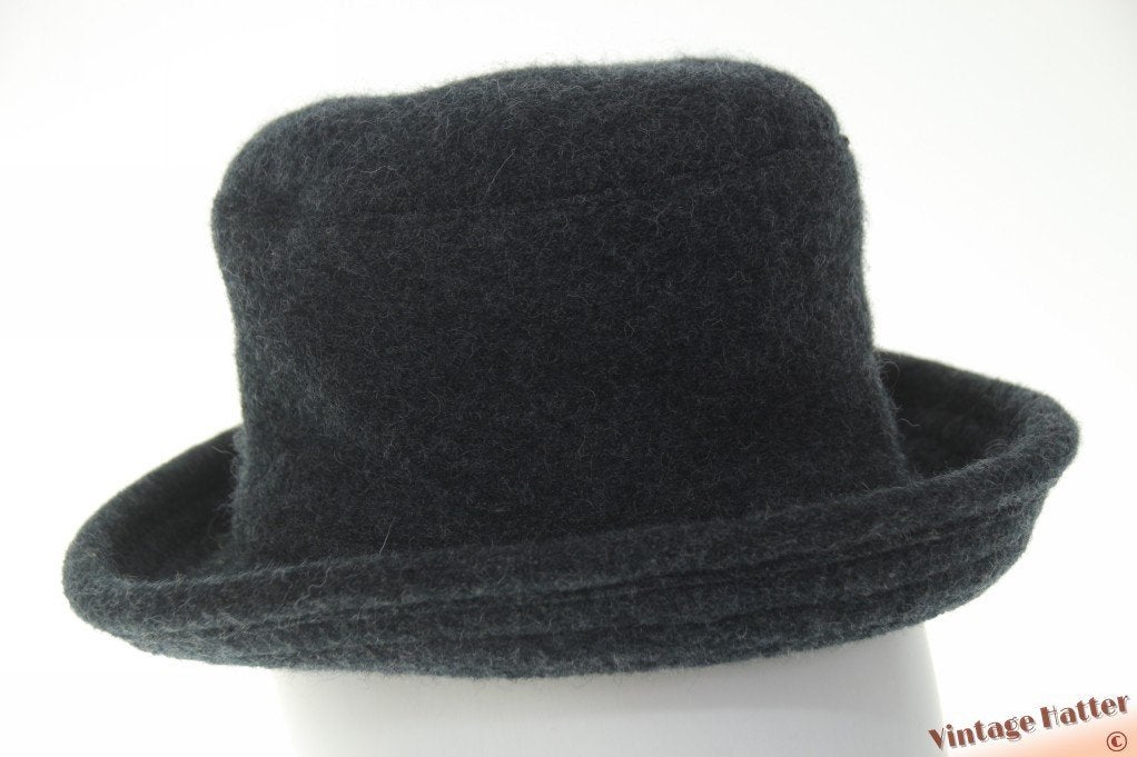 Vintage Flexibele dameshoed Geiger donker grijs wolmix 55-57, Kleding | Dames, 56 of 57 cm (M, 7 of 7⅛ inch), Hoed, Ophalen of Verzenden