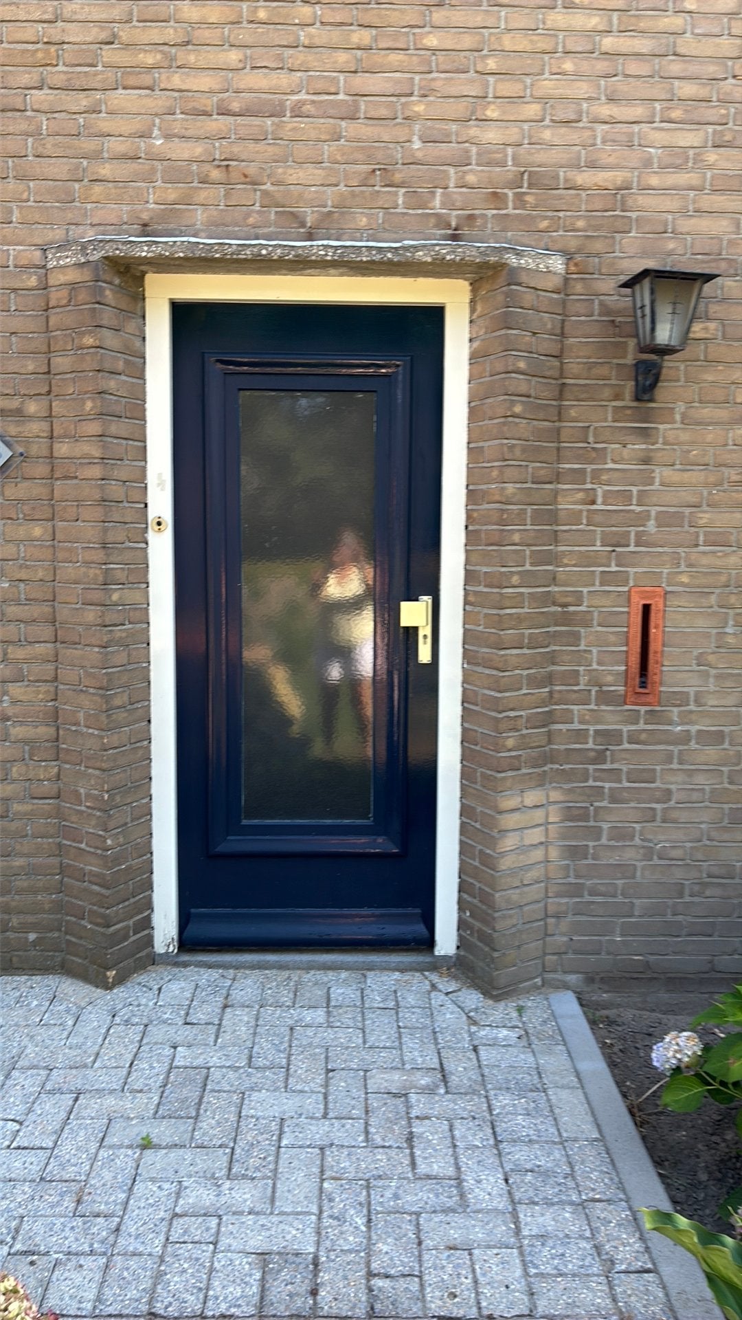 Hardhouten voordeur, 75 tot 150 cm, Deurkozijn, Ophalen of Verzenden, Zo goed als nieuw