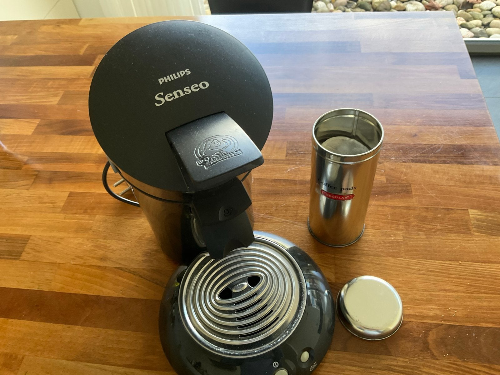 Philips Senseo Koffiezetapparaat - Zwart/RVS, Ophalen, Gebruikt, Koffiemachine, Gemalen koffie