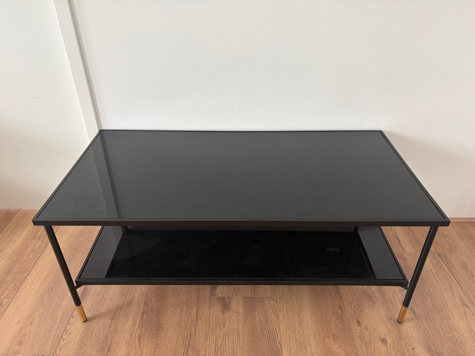 IKEA ÄSPERÖD salontafel (zwart/glas) – Zo goed als nieuw!, Huis en Inrichting, Ophalen, 50 tot 100 cm, 100 tot 150 cm, Glas