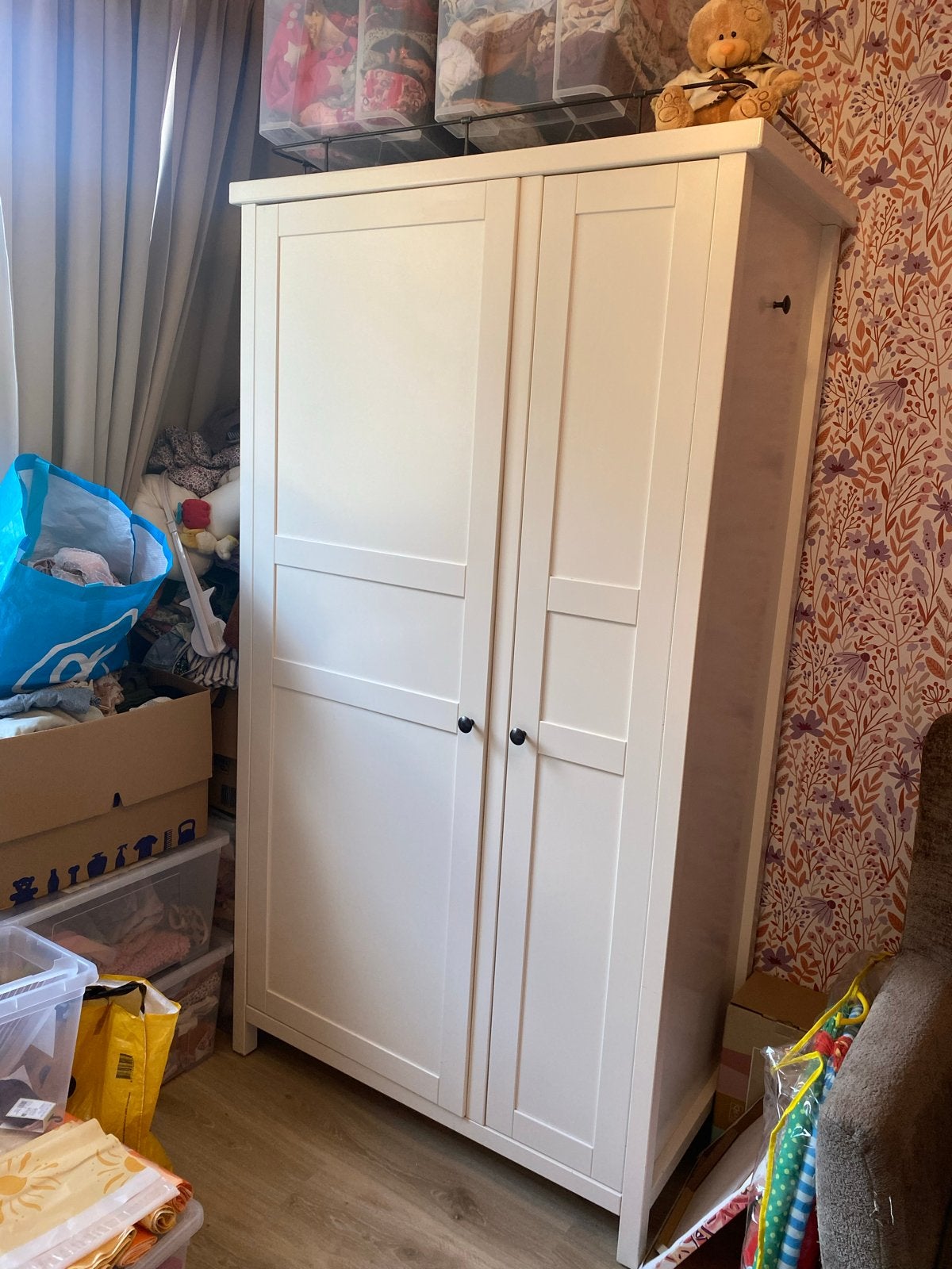Hemnes ikea kledingkast wit, Ophalen, Gebruikt, 100 tot 150 cm, 150 tot 200 cm