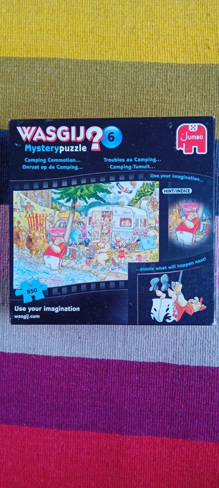Wasgij Mystery Puzzel 6: Camping Commotion (950 stukjes), Ophalen of Verzenden, 500 t/m 1500 stukjes, Gebruikt, Legpuzzel