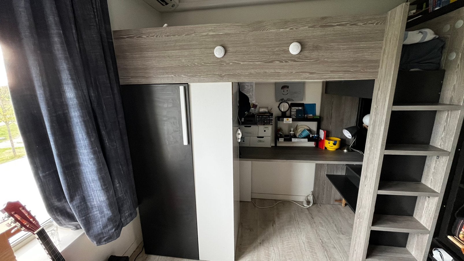 Hoogslaper, buro, kledingkast gamerbed 200x90, Ophalen, Zo goed als nieuw, Hoogslaper