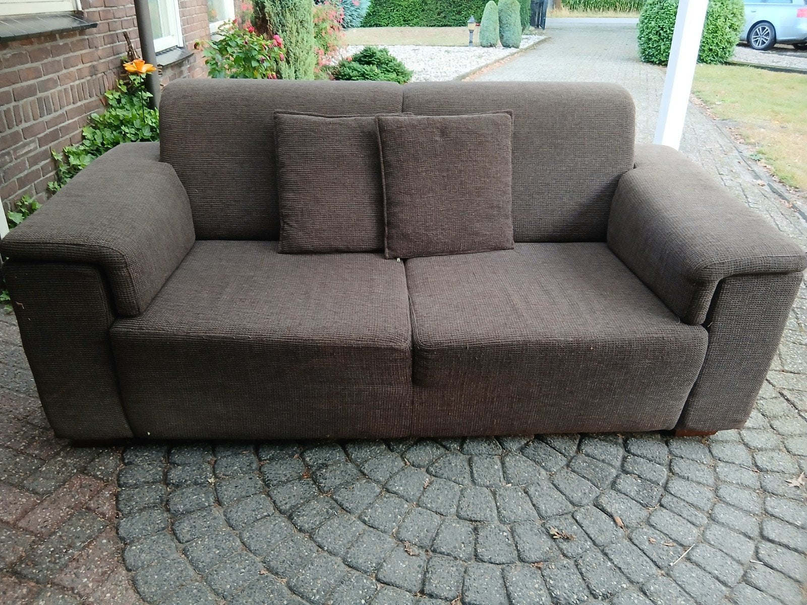Donker bruine bank, GRATIS af te halen!, Ophalen, Gebruikt, 150 tot 200 cm, Driepersoons