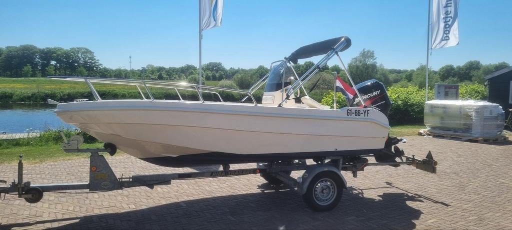 Selva consoleboot, Mercury 60 pk 4takt, Riba kantel trailer, Watersport en Boten, Ophalen, Gebruikt, 70 tot 120 pk, 3 tot 6 meter