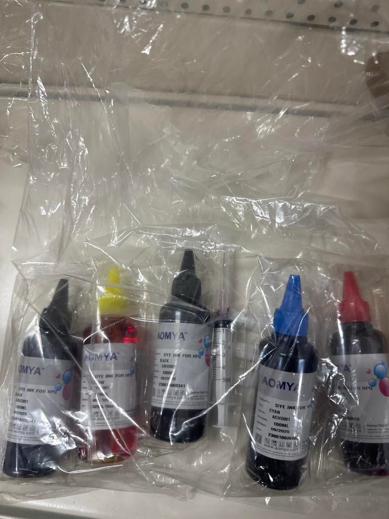 AOMYA Dye Inkt Navulset voor HP Printers - 5 kleuren, Ophalen of Verzenden, Nieuw, Overige typen