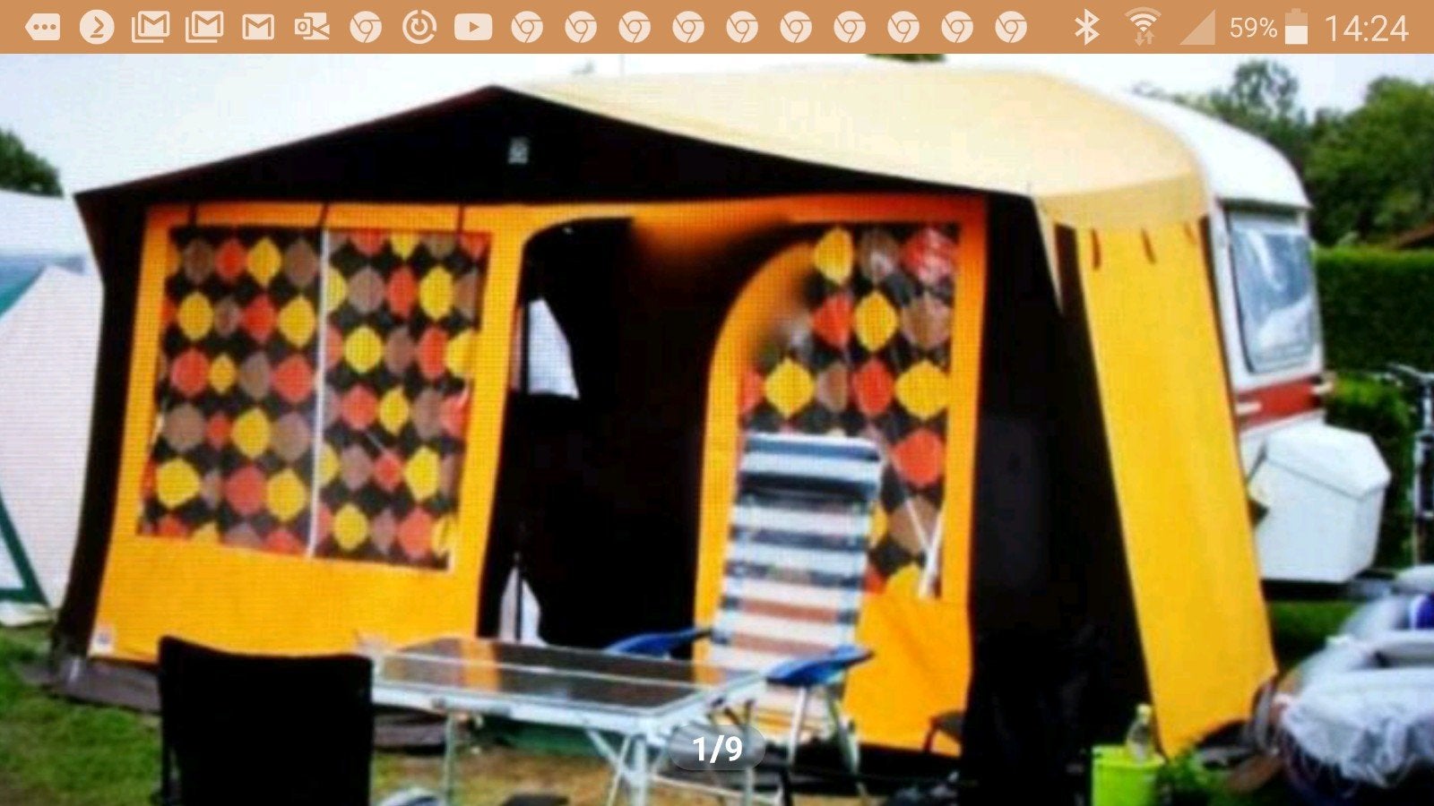 Unieke retro Wilk caravan met voortent in zeer goede staat, Ophalen, Gebruikt