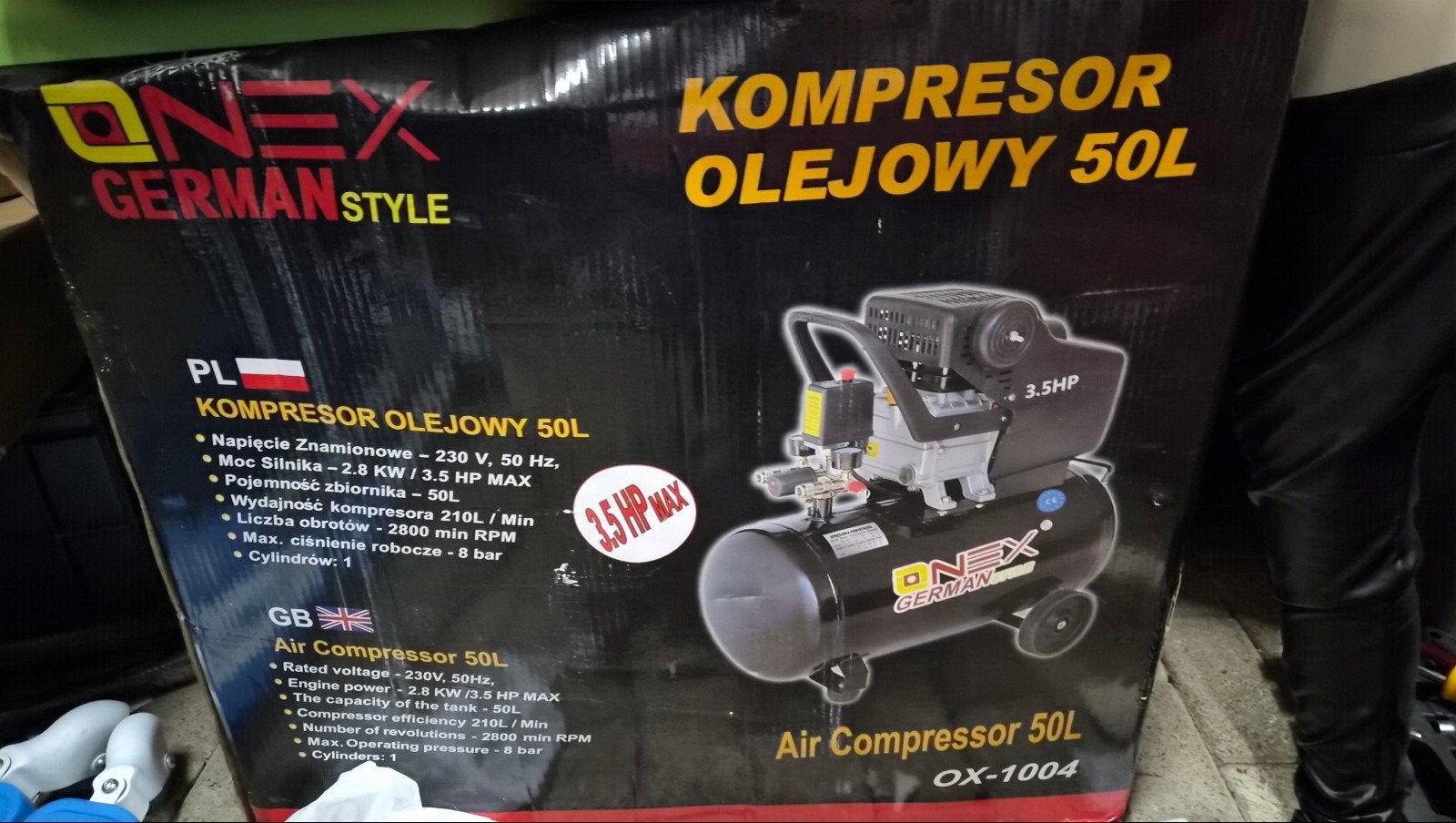 Nieuwe ONEX Compressor Oliegevuld 50L - 3.5HP Max, Ophalen