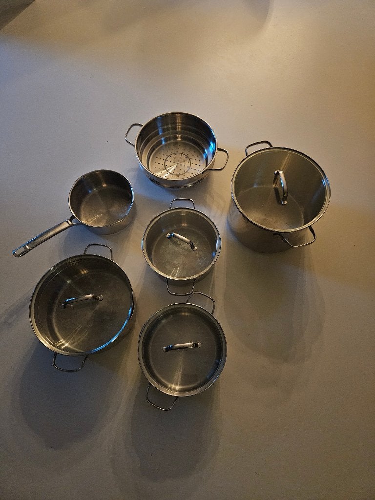 Pannenset, Ophalen, Geschikt voor inductie, Gebruikt, Pannenset