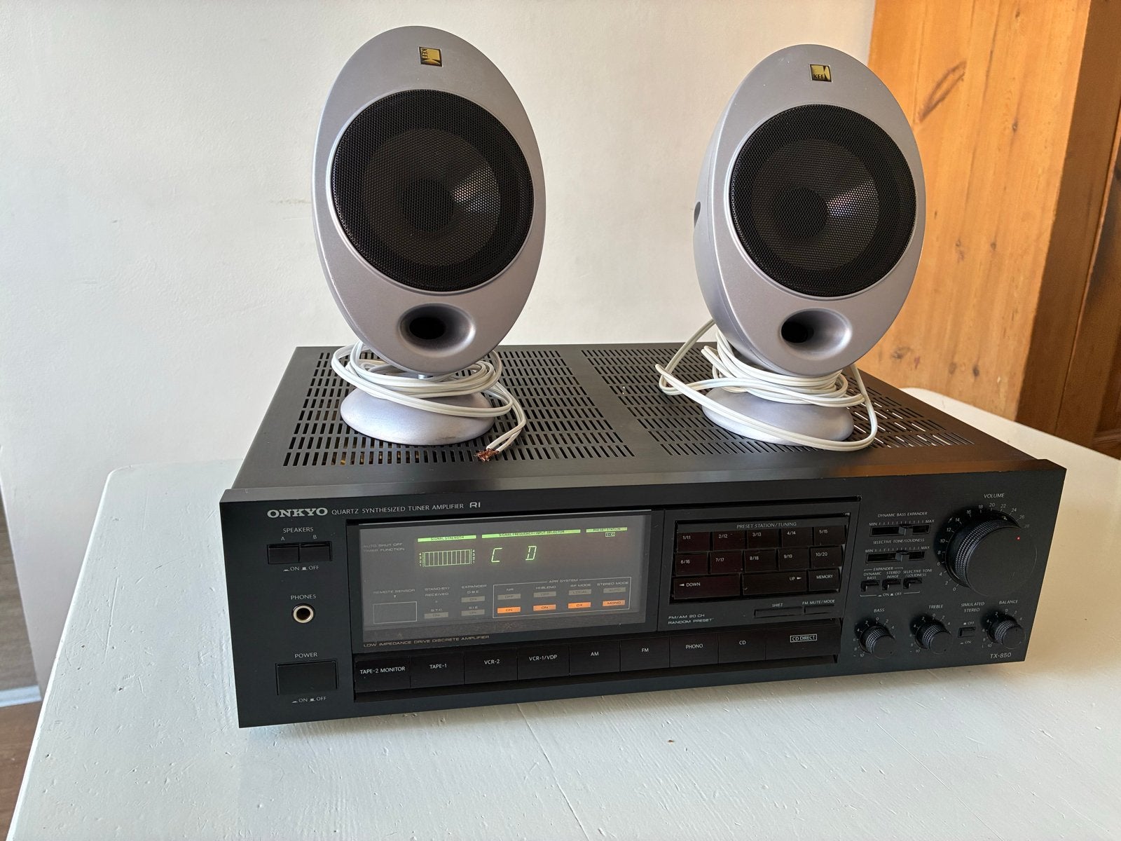 Onkyo TX850 Versterker / tuner met 2x KEF HTS2100 Speakers, Gebruikt, Tuner of Radio, Losse componenten, Ophalen