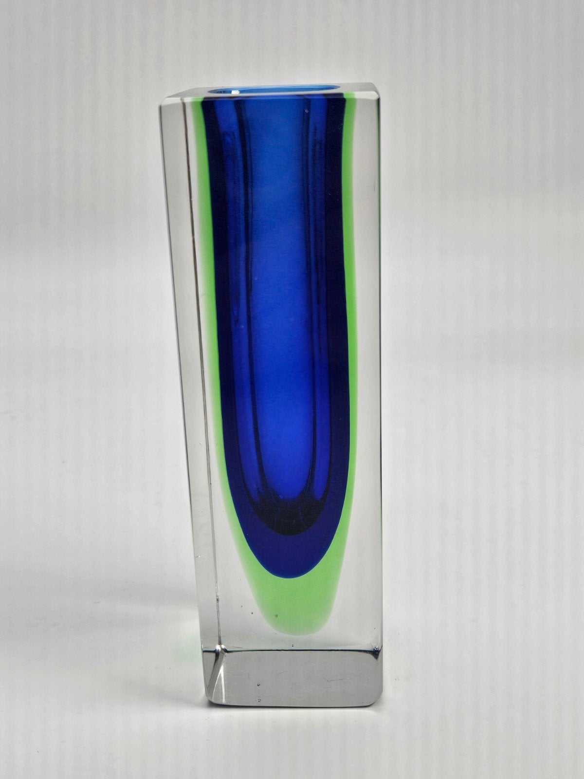 Murano Sommerso blokvaas, blauw en groen, Ophalen of Verzenden