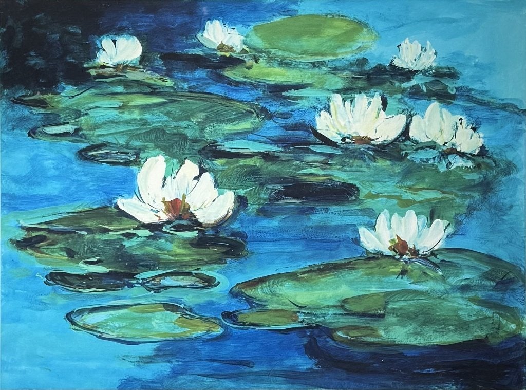 707. Zeefdruk, Maya Wildevuur - "Waterlelies", 2000, Ophalen of Verzenden