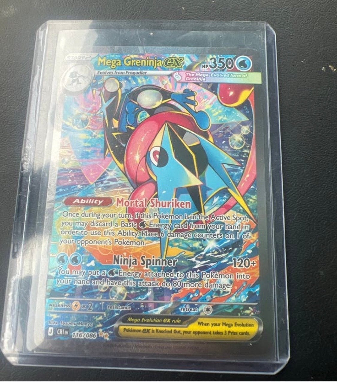 Pokémon Kaart: Mega Greninja EX (116/086) - Zeldzaam!, Ophalen of Verzenden, Zo goed als nieuw, Losse kaart