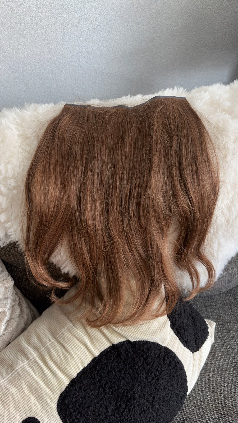 Clip-in Human Hair Extensions - 4 clips, 45x25 cm, Ophalen of Verzenden, Gebruikt, Pruik of Haarverlenging
