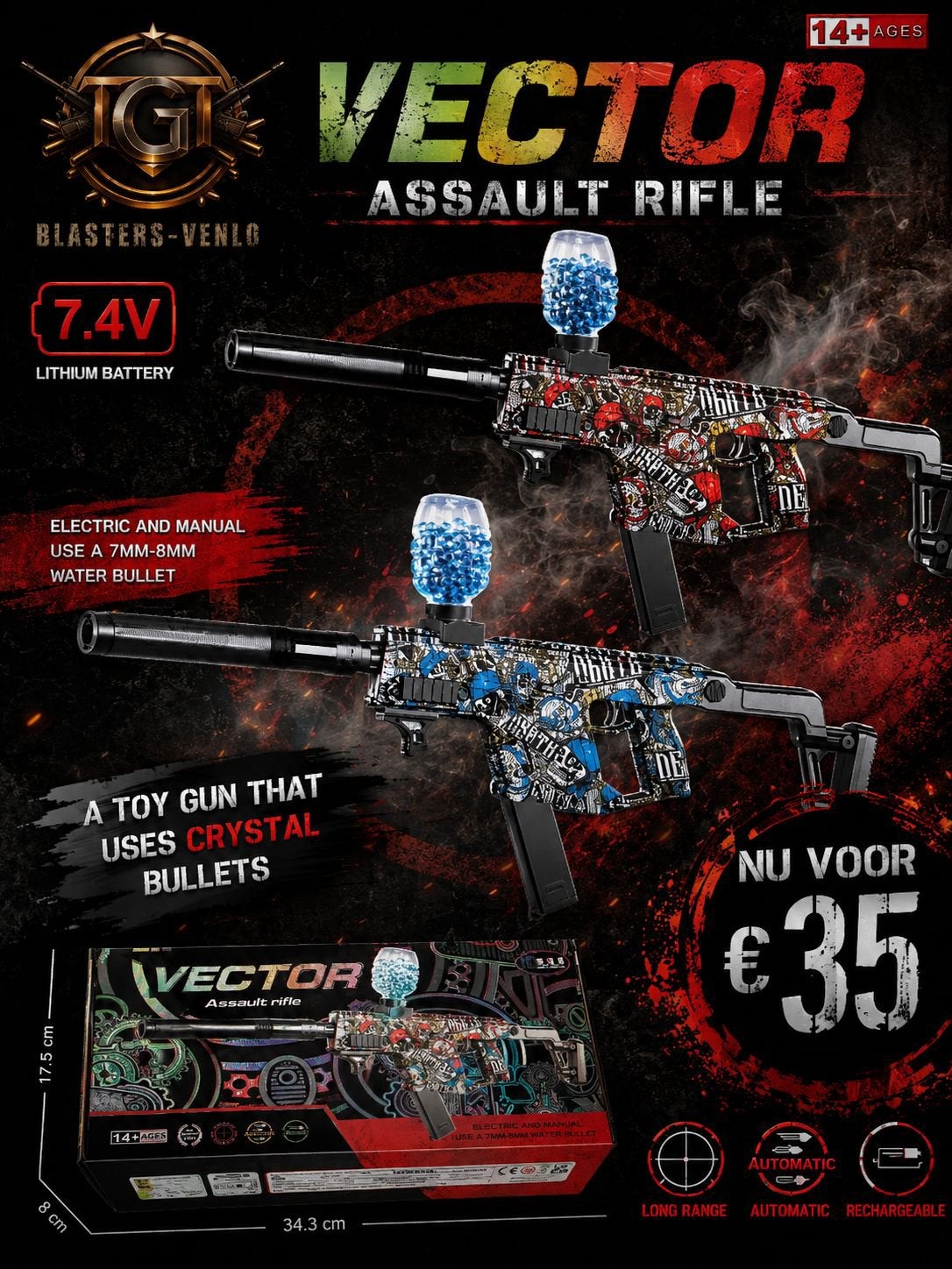 Gell blaster | incl. 500 orbies | demper, Ophalen of Verzenden, Nieuw