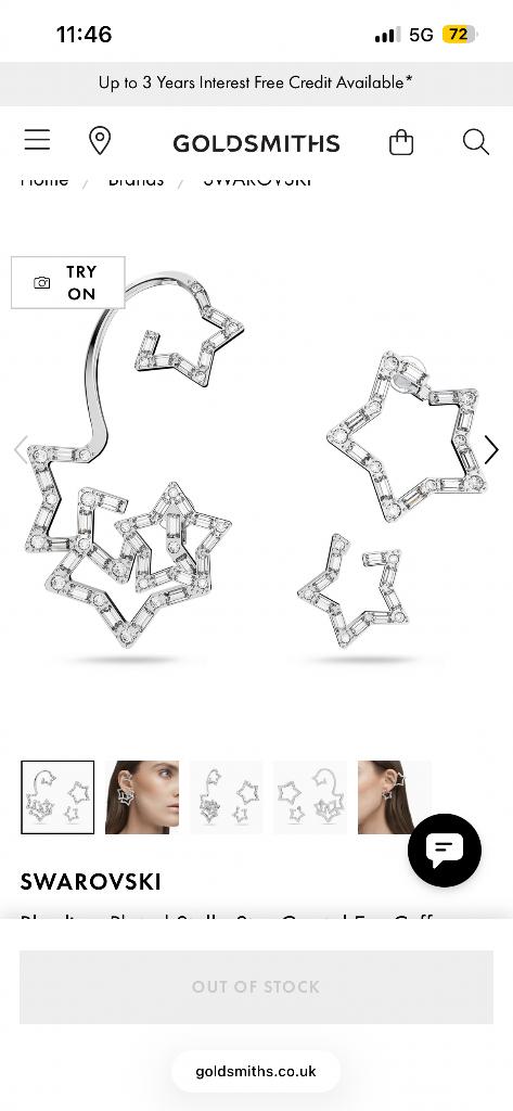 Swarovski set, Overige materialen, Nieuw, Knopjes of Stekers, Zilver