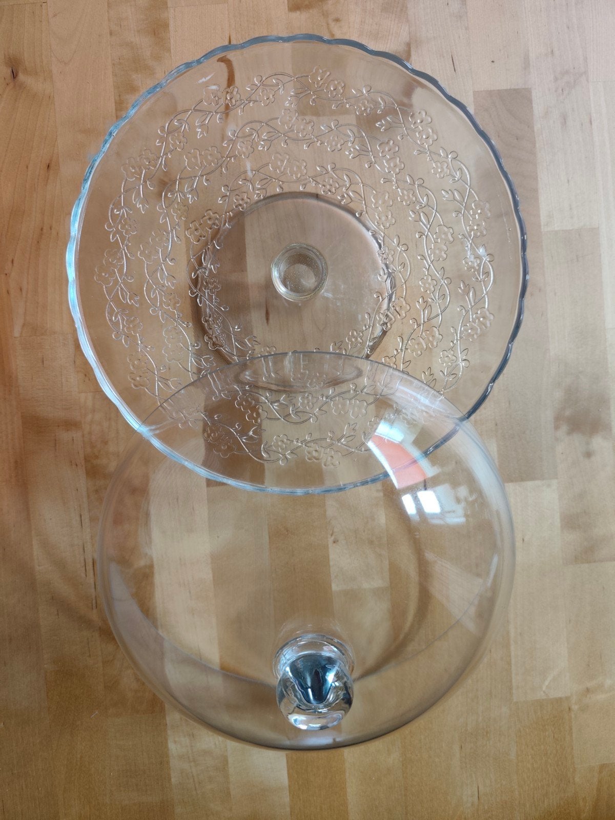 Glazen taartplateau / taart stolp met deksel - Gebruikt, Ophalen, Overige merken, Glas, Overige typen