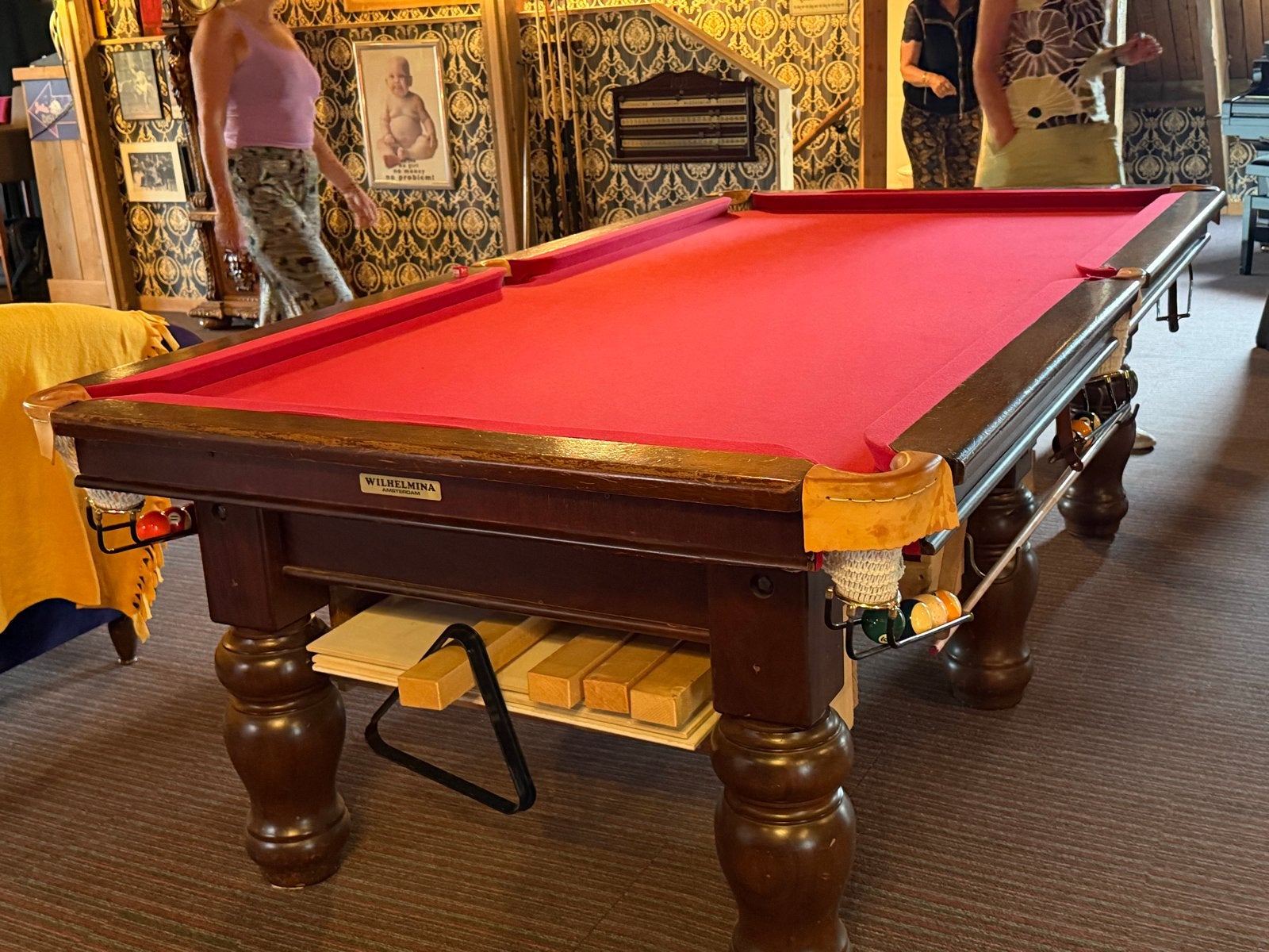 Wilhelmina Biljarttafel uit oud café - Nu overbodig, Ophalen, Gebruikt, Biljarttafel