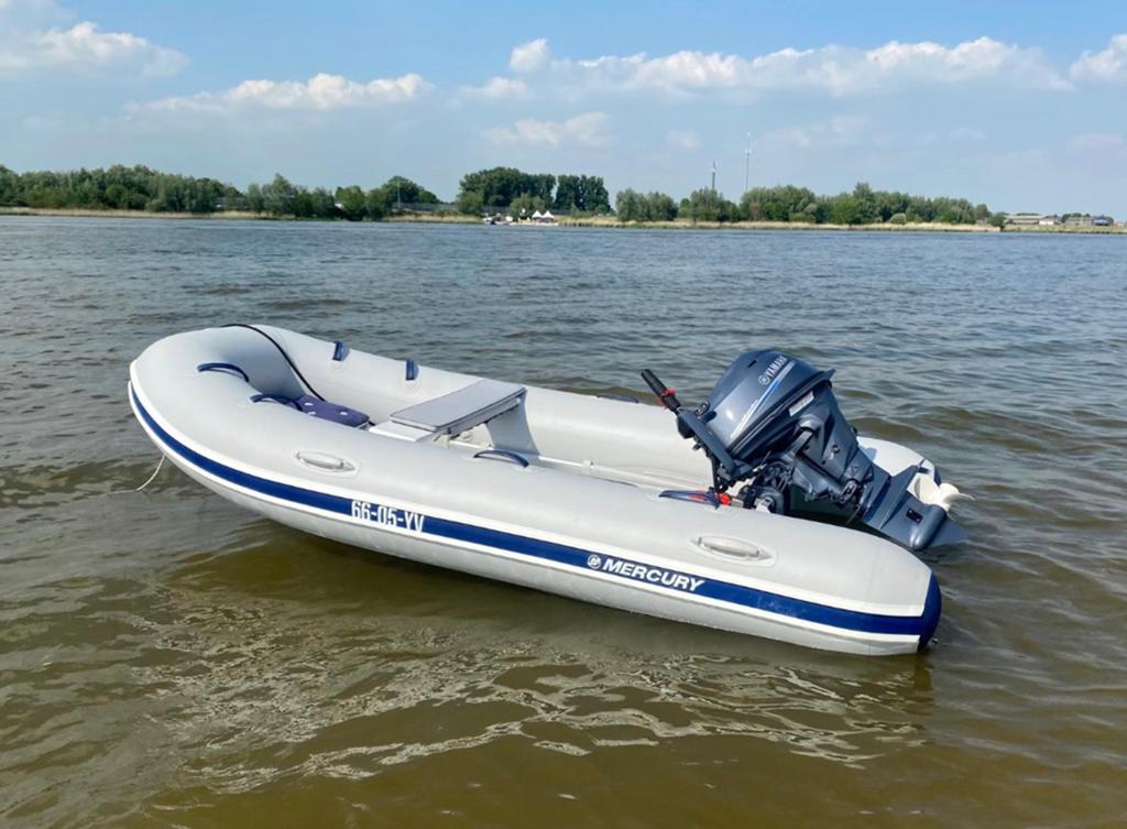 Zgan Rubberboot Rib met 25PK Yamaha en trailer, Ophalen, Zo goed als nieuw, Peddels, Mercury