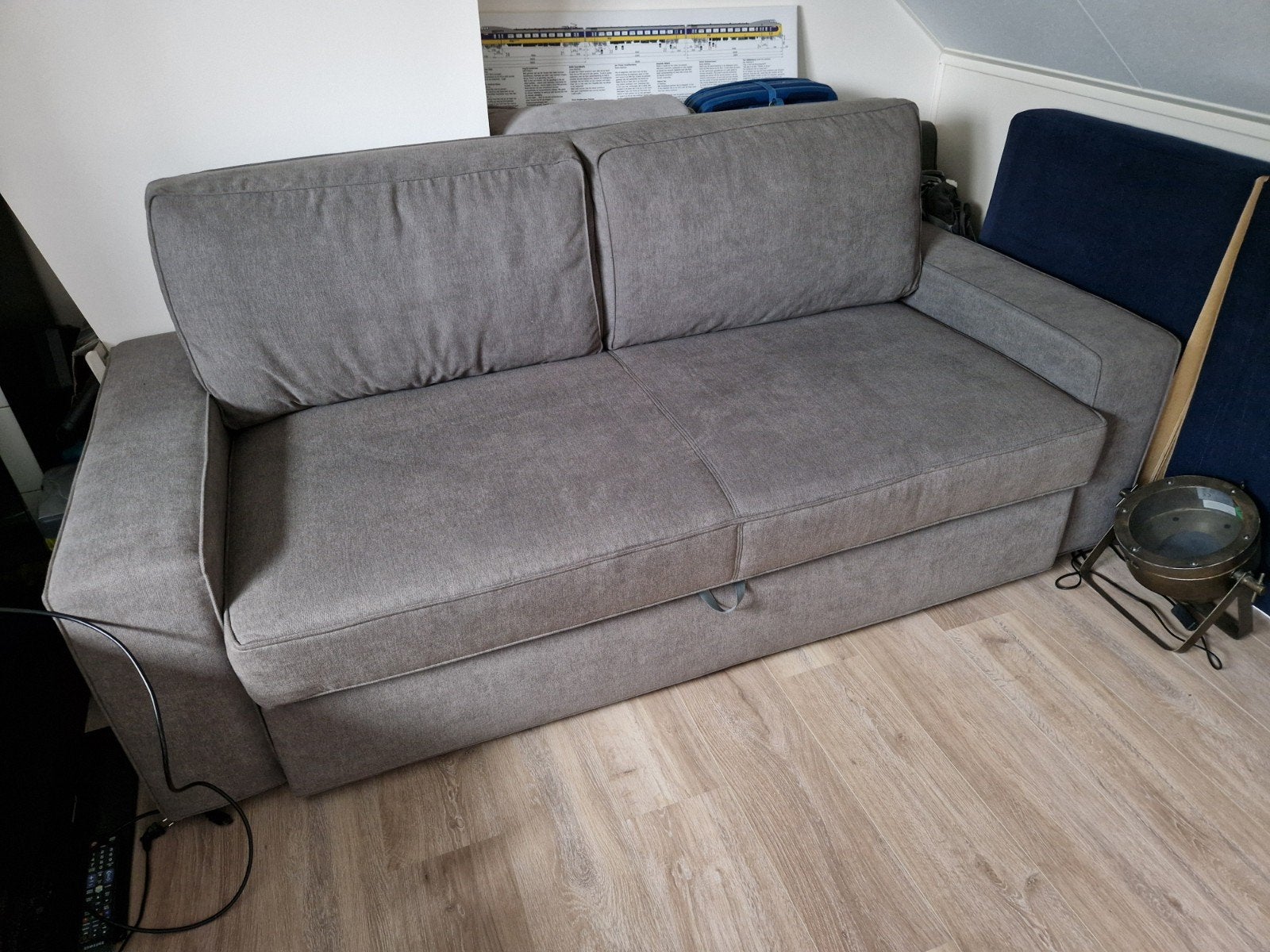 Ikea Vilasund 2 pers slaapbank antraciet, Ophalen, Tweepersoons, Zo goed als nieuw, Overige maten