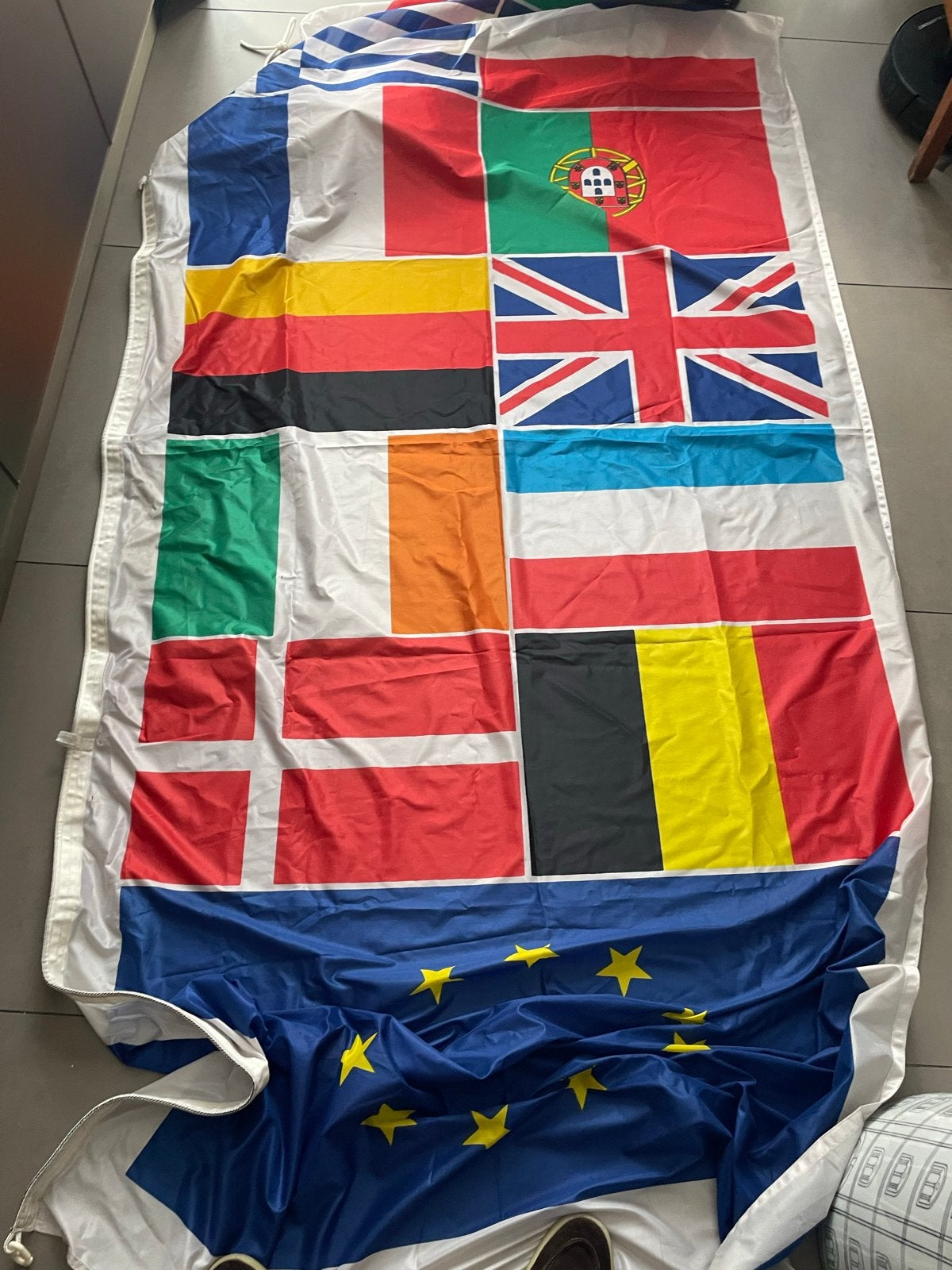 Europese vlag groot uit 1990, Ophalen of Verzenden
