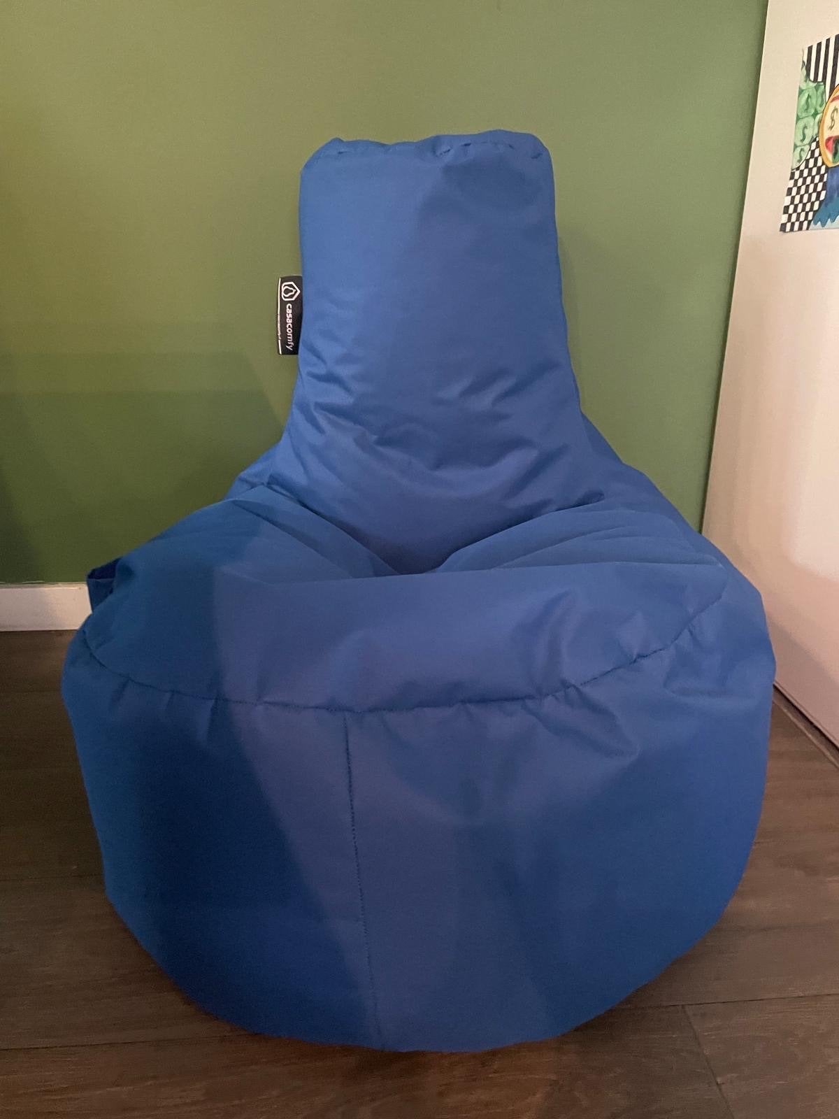 Blauwe kinderzitzak met poef - Zo goed als nieuw, Huis en Inrichting, Ophalen, Zo goed als nieuw, Blauw, Zitzak