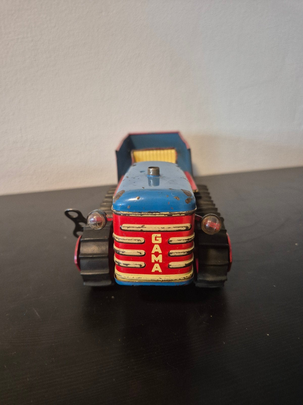 Vintage GAMA Blikken Tractor met Aanhanger - Speelgoed, Ophalen of Verzenden
