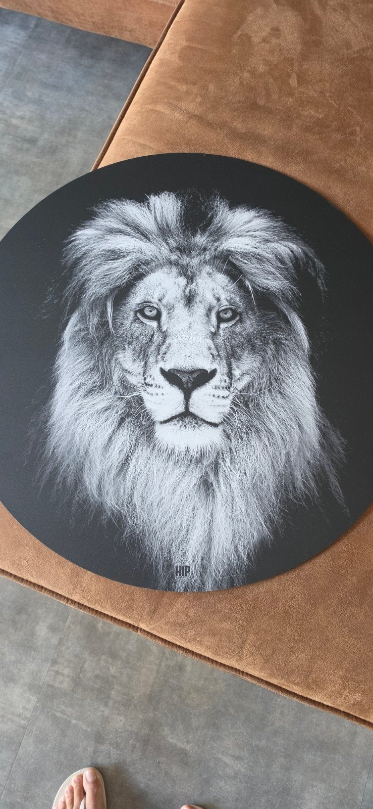 Grote ronde HIP original lion round mat wandcirkel!, Ophalen, Zwart, 60 cm, Zo goed als nieuw