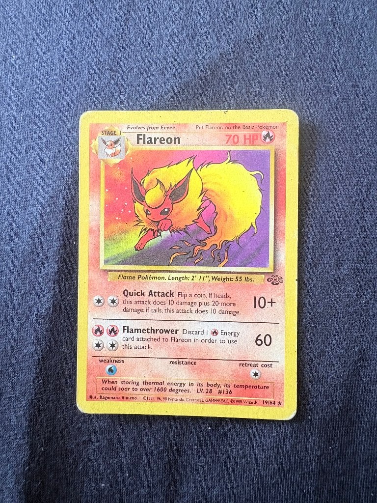 Flareon - Jungle 19/64 - Excellent, Hobby en Vrije tijd, Ophalen of Verzenden, Zo goed als nieuw, Losse kaart
