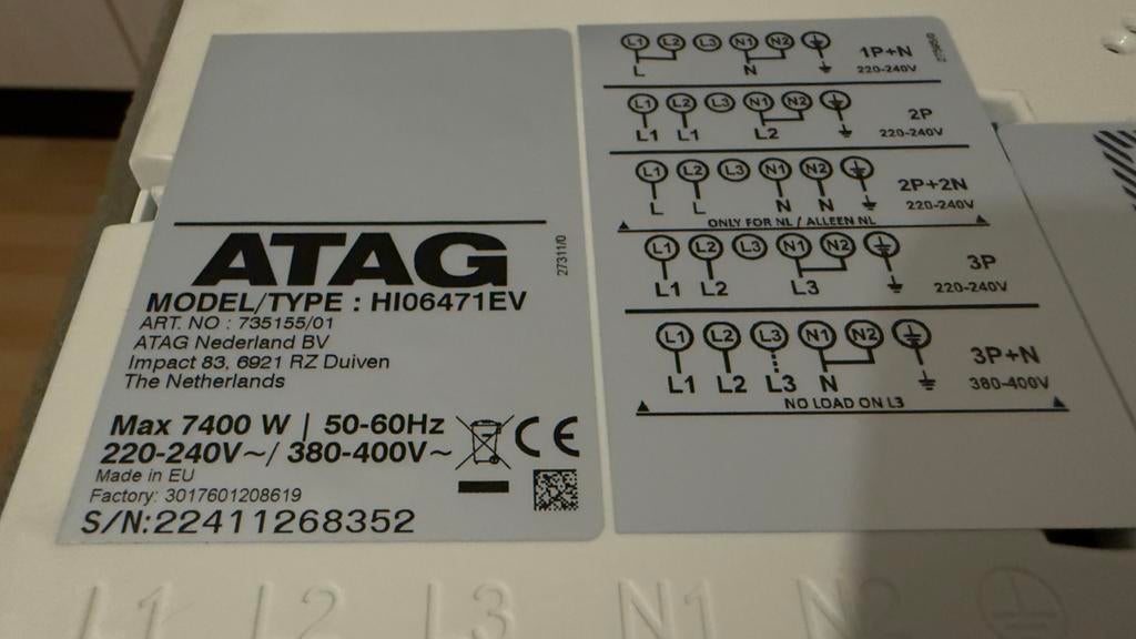 ATAG HI06471EV Inductiekookplaat - Zo goed als nieuw, Witgoed en Apparatuur, Kookplaten, Ophalen, 4 kookzones, Zo goed als nieuw