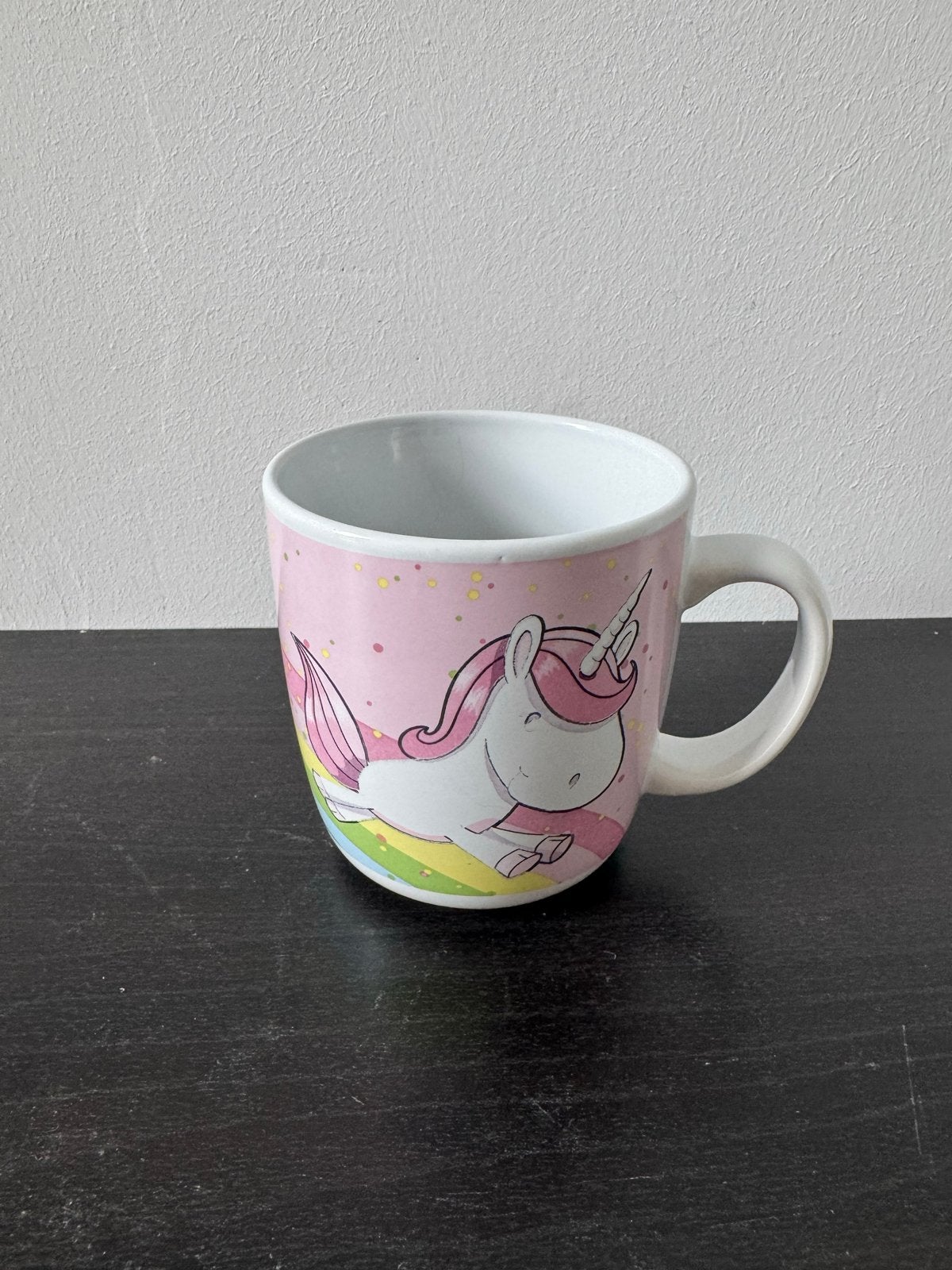 Leuke eenhoorn mok - Roze met regenboog, Ophalen of Verzenden, Roze, Steen/keramiek, Overige merken