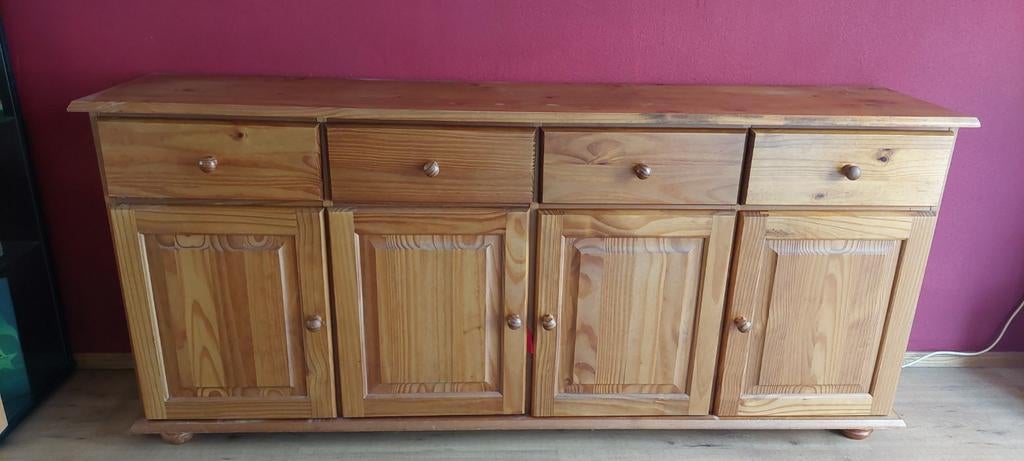 Op te Halen in Haarlem -Grenen houten dressoir - Geen fineer, Ophalen, Gebruikt, 150 tot 200 cm, Landelijk