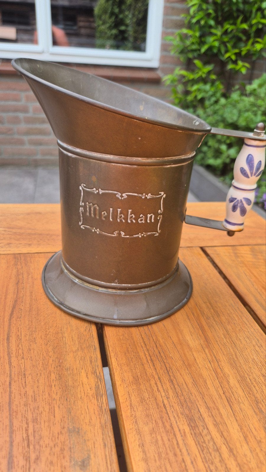 Antieke Melkkan met Delfts Blauw Handvat, Antiek en Kunst, Ophalen