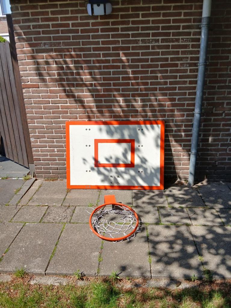 Basketbalbord 122x85cm incl ring+net, Sport en Fitness, Ophalen, Ring, Bord of Paal