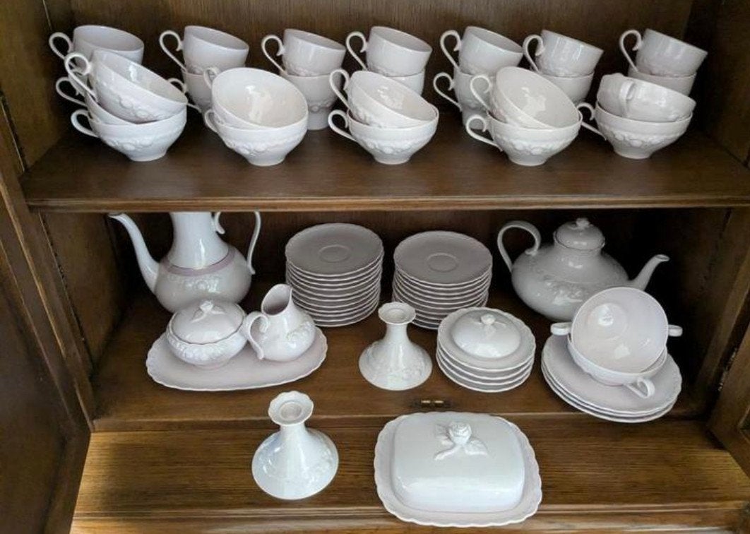 Hutschenreuther koffe/thee Servies Oud Roze - Drache-Modell, Ophalen, Overige merken, Klassiek, Zo goed als nieuw