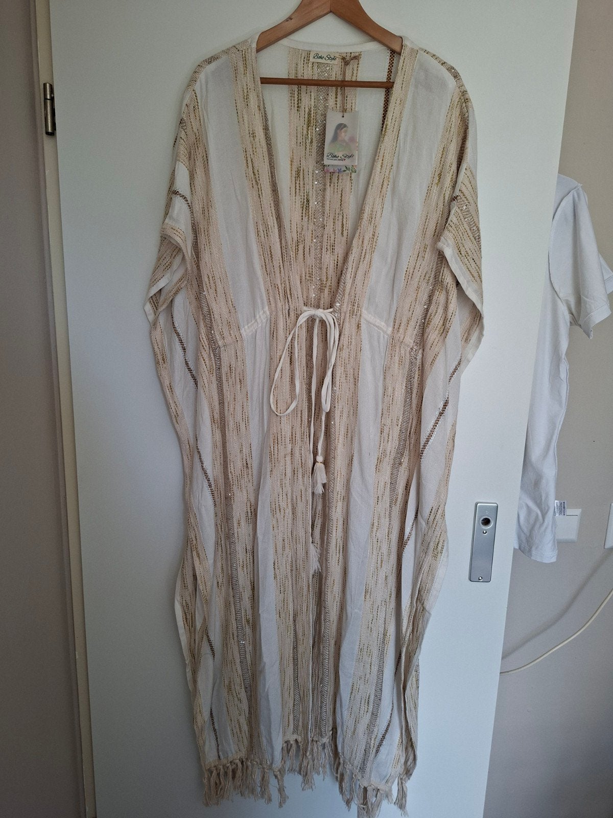 Nieuwe Boho Style Kimono met Pailletten - One Size (t/m 42), Boho Style, Meerkleurig, Maat 42/44 (L), Nieuw