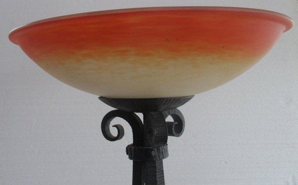 art deco smeedijzeren vloerlamp Schneider coup schaal  41, Antiek en Kunst, Ophalen