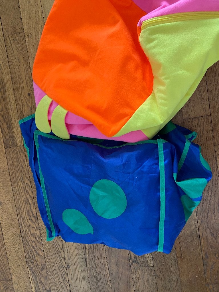 IKEA opblaas poef voor kinderen met 2 hoezen, Minder dan 50 cm, Vierkant, Minder dan 50 cm, Ophalen of Verzenden