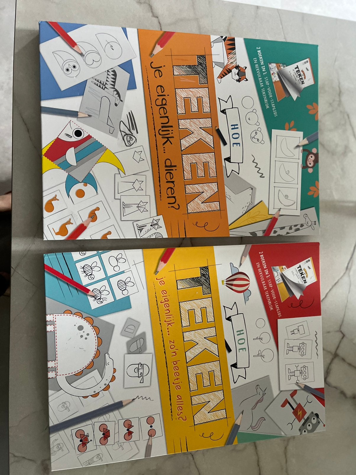 2x Tekenboek “hoe teken je”  incl tekenblok, Ophalen of Verzenden, Zo goed als nieuw, Boek of Gids