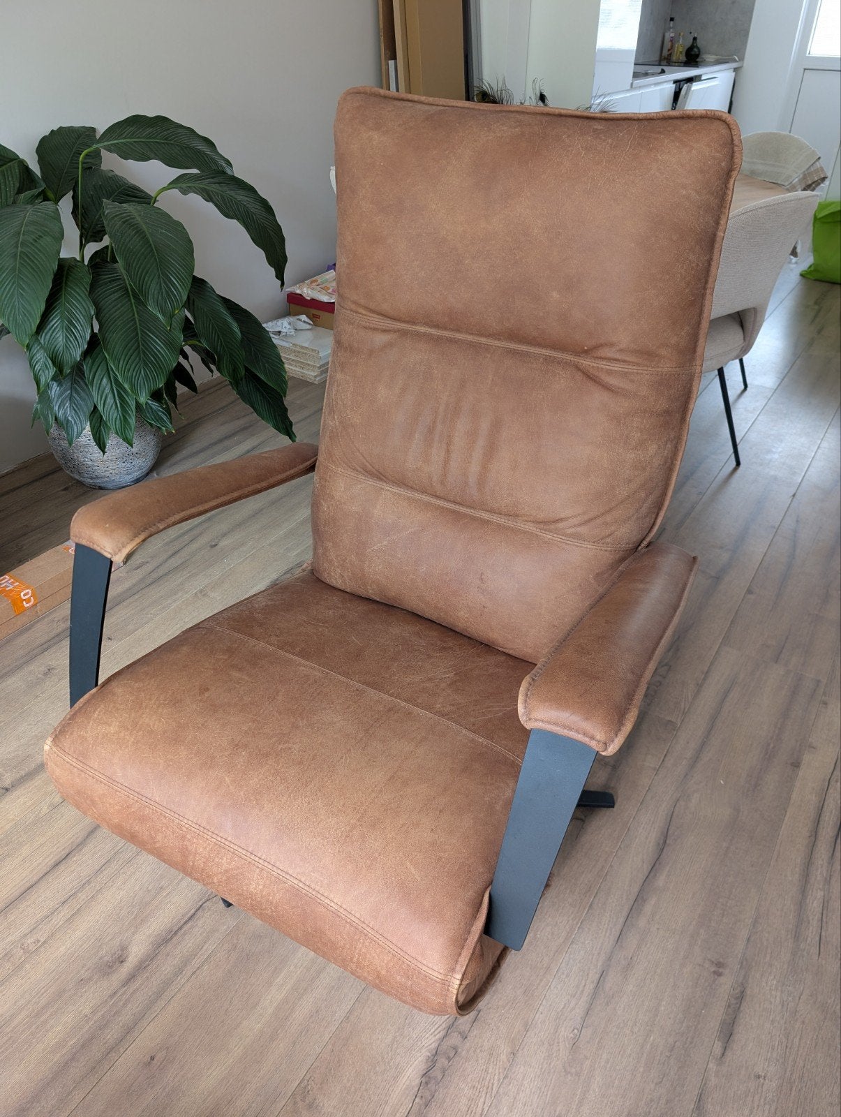 Relax fauteuil leder van de Bommel Meubelen, Ophalen, Zo goed als nieuw